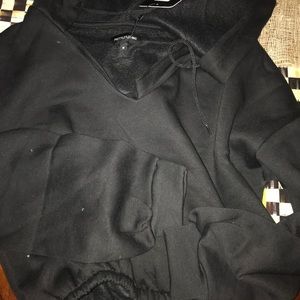 PLT BRAND NEW BLACK CROPPED HOODIE